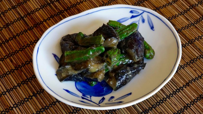 Miso Eggplant and Shishito Peppers