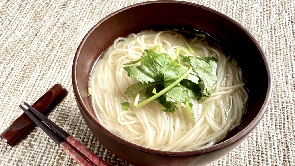 Miso Soup with Somen Noodles