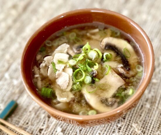 Miso Soup with Pork and Mushrooms