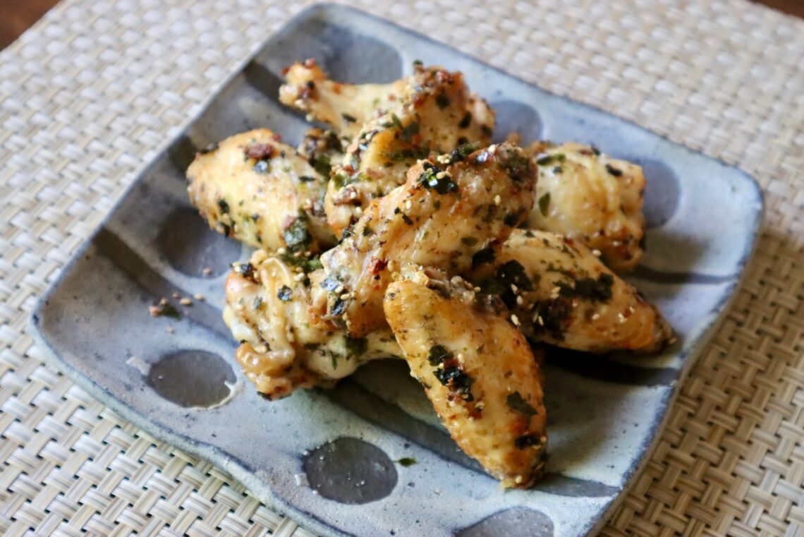 Air Fryer Chicken Wings with Furikake