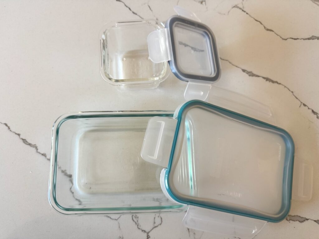 Glass containers with lids for bento