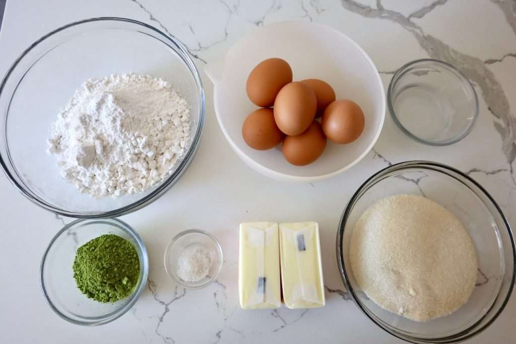 Matcha Pound Cake Ingredients